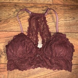 Burgundy Aerie Racerback Bralette Size XS